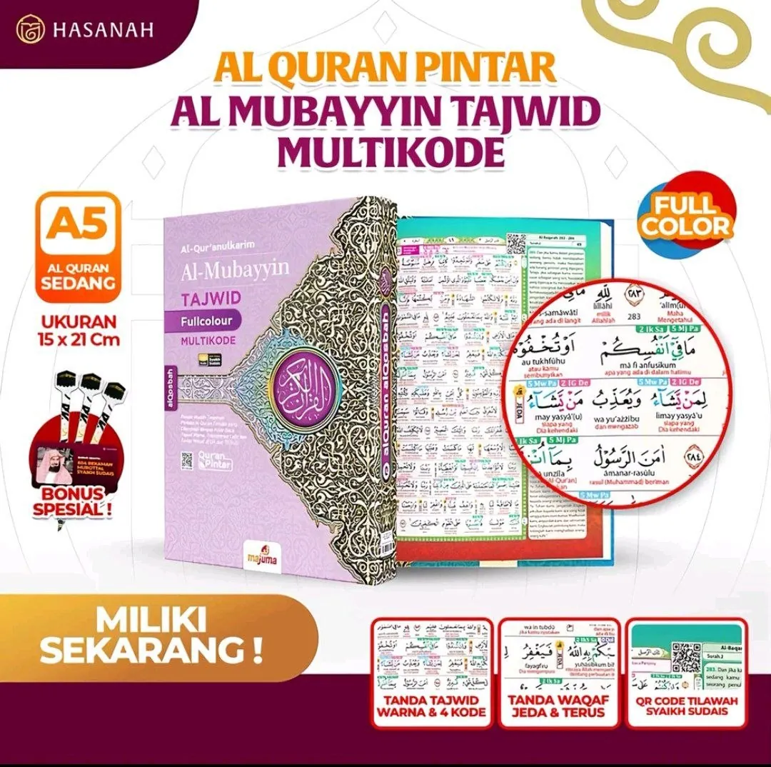 Al-Mubayyin Tajwid Multikode A5 — Al-Mubayyin Tajwid Multikode ukuran A5