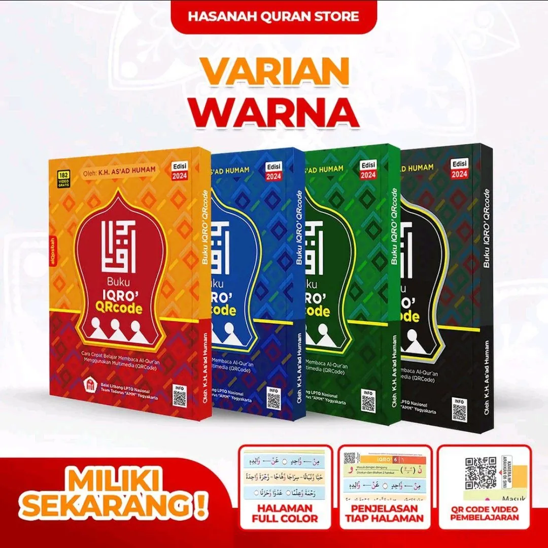 Iqro Milenial QR Code (6 Jilid) — Varian warna sampul